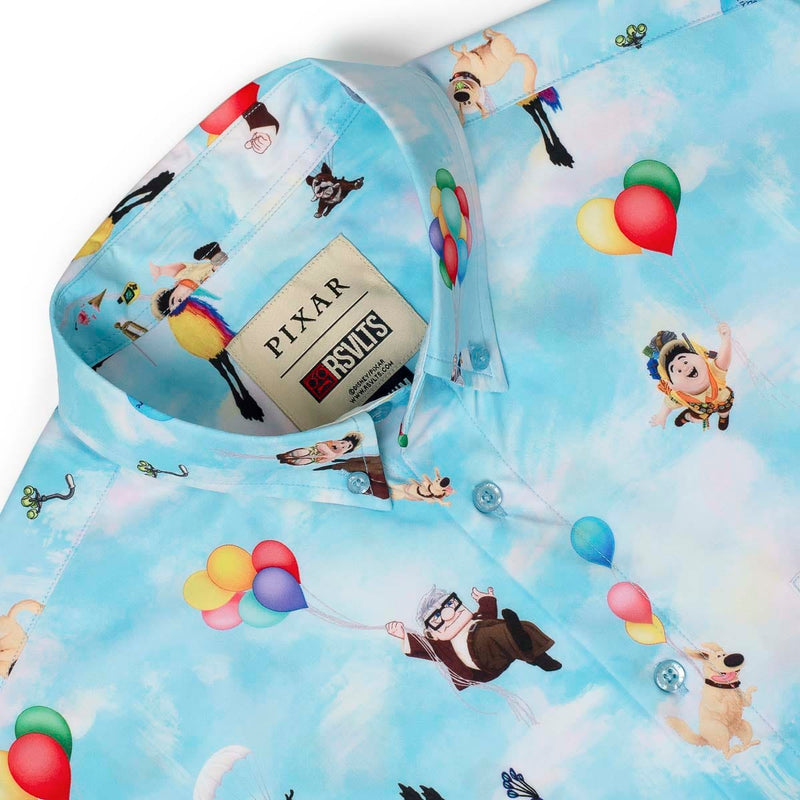 RSVLTS What Goes Up... KUNUFLEX Short Sleeve Shirt in Blue — detail 3