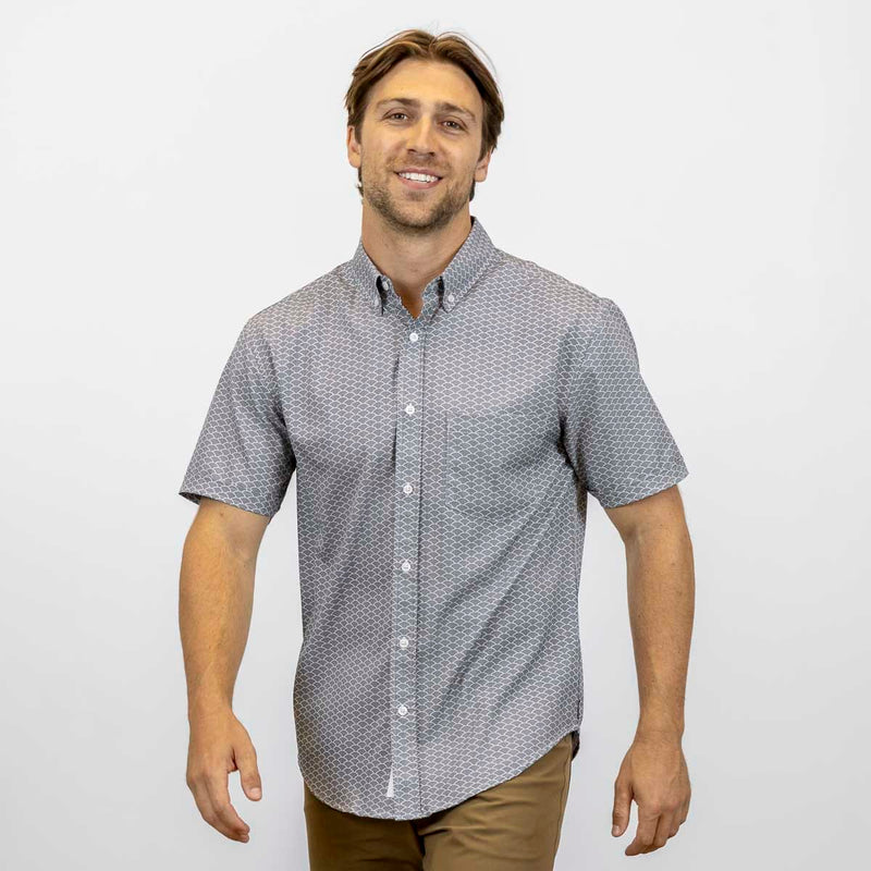 RSVLTS The Seaside KUNUFLEX Short Sleeve Shirt in Blue — detail 3