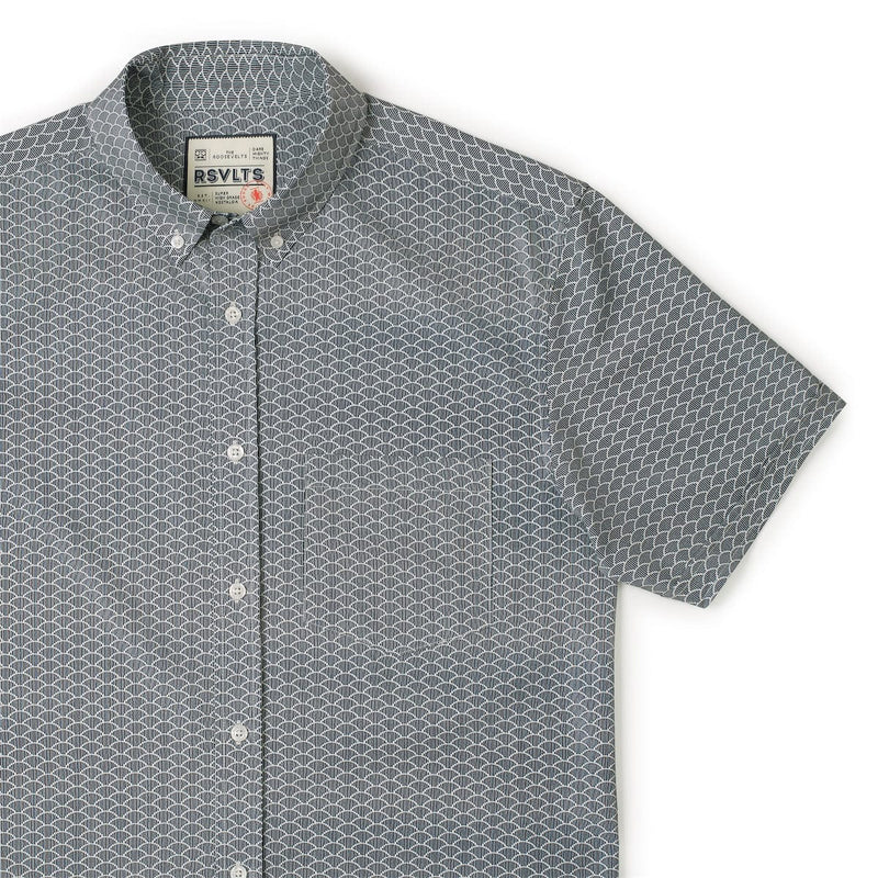 RSVLTS The Seaside KUNUFLEX Short Sleeve Shirt in Blue — detail 4