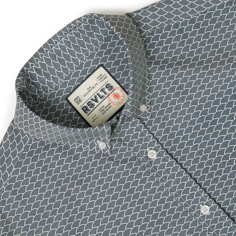 RSVLTS The Seaside KUNUFLEX Short Sleeve Shirt in Blue — detail 7