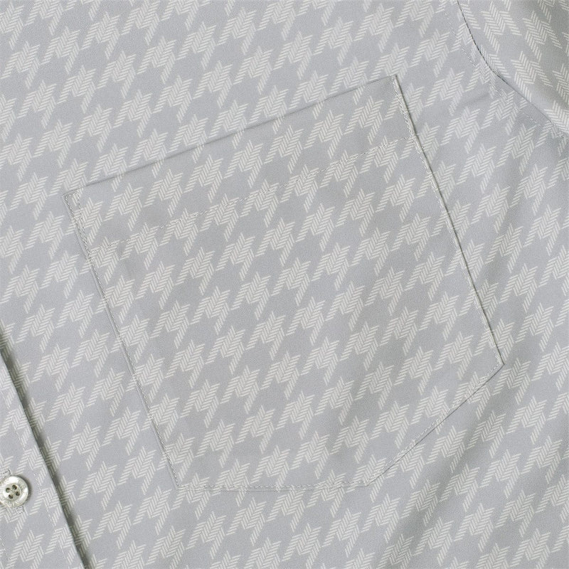 RSVLTS Release the Houndstooth KUNUFLEX Short Sleeve Shirt in Gray — detail 6