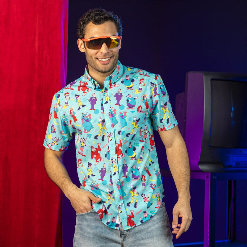 RSVLTS The Whole Goofin' Gang KUNUFLEX Short Sleeve Shirt in Blue — detail 3