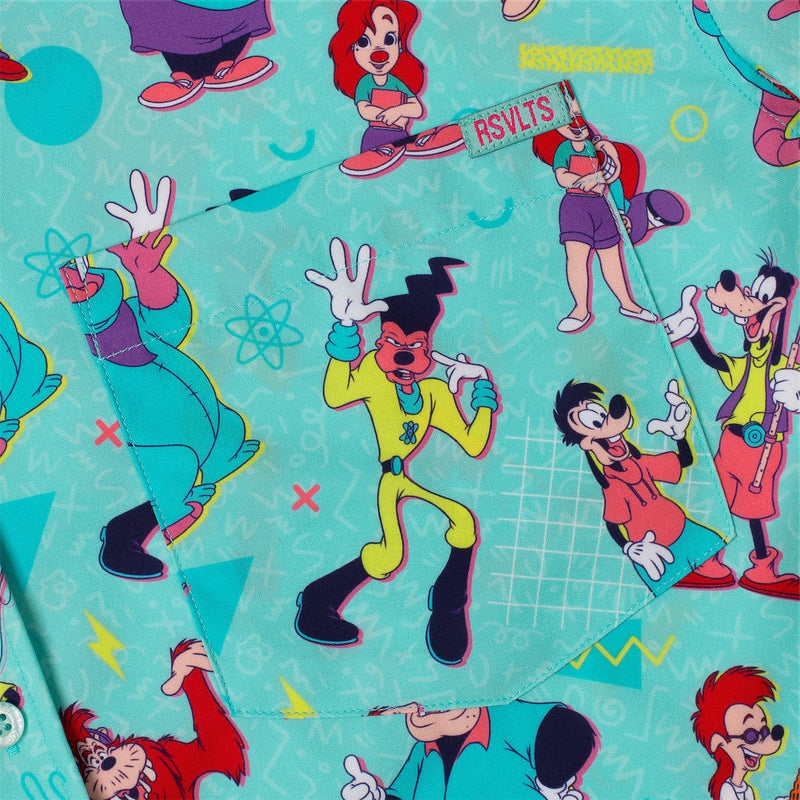 RSVLTS The Whole Goofin' Gang KUNUFLEX Short Sleeve Shirt in Blue — detail 6