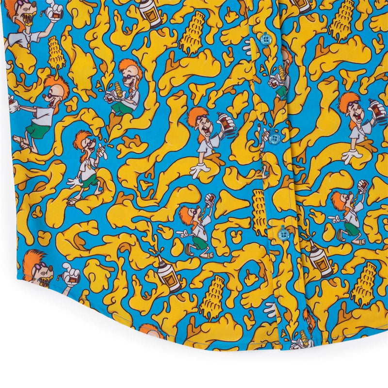 RSVLTS Chedda Whizzy! KUNUFLEX Short Sleeve Shirt in Blue — detail 7