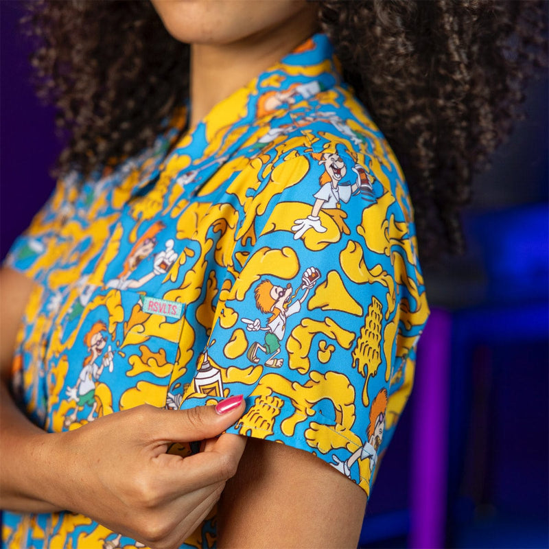 RSVLTS Chedda Whizzy! Women's KUNUFLEX Short Sleeve Shirt in Blue — detail 4