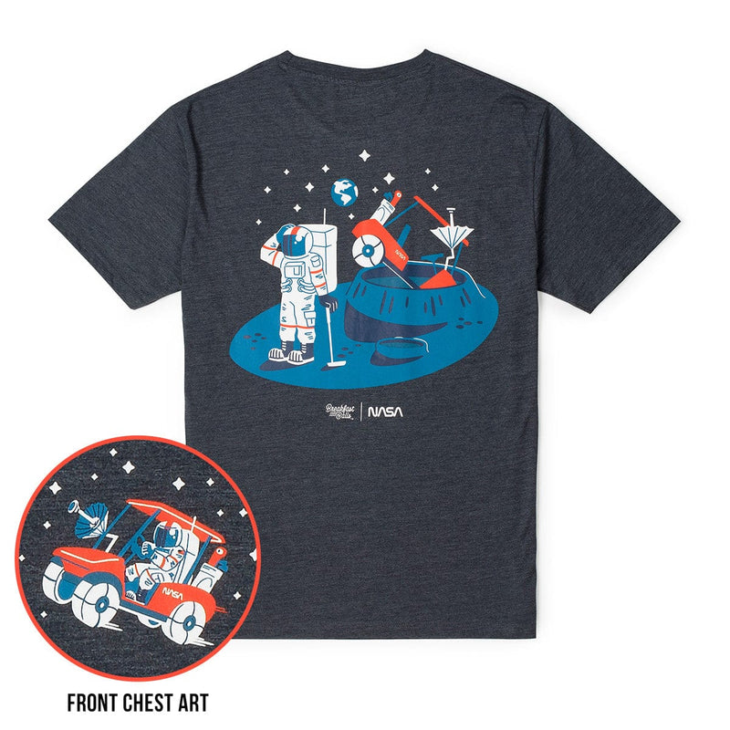 RSVLTS Moon Trap Crewneck Tee in Blue — front view