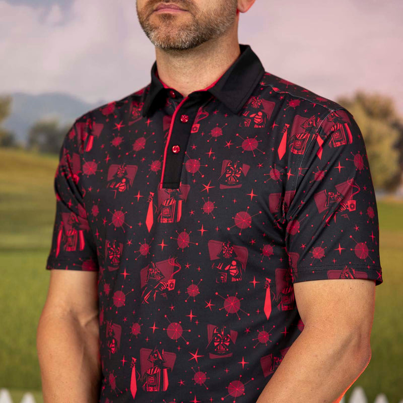 RSVLTS Happy Vader’s Day All-Day Polo in Black — front view