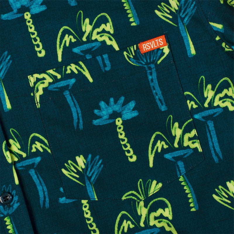RSVLTS Neon Palmies KUNUFLEX Short Sleeve Shirt in Green — detail 5