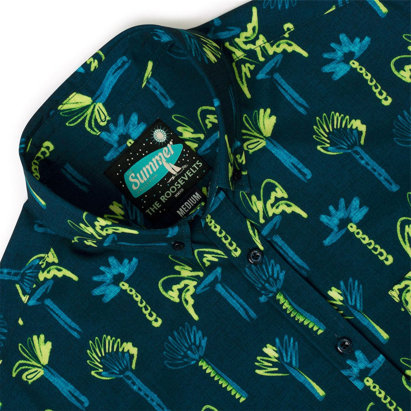 RSVLTS Neon Palmies KUNUFLEX Short Sleeve Shirt in Green — detail 6