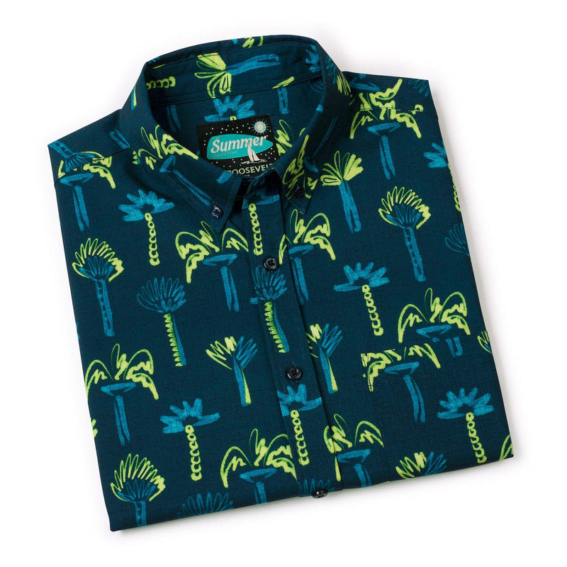 RSVLTS Neon Palmies KUNUFLEX Short Sleeve Shirt in Green — detail 8