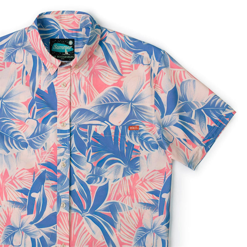 RSVLTS Tropical Shade KUNUFLEX Short Sleeve Shirt in Blue — detail 2