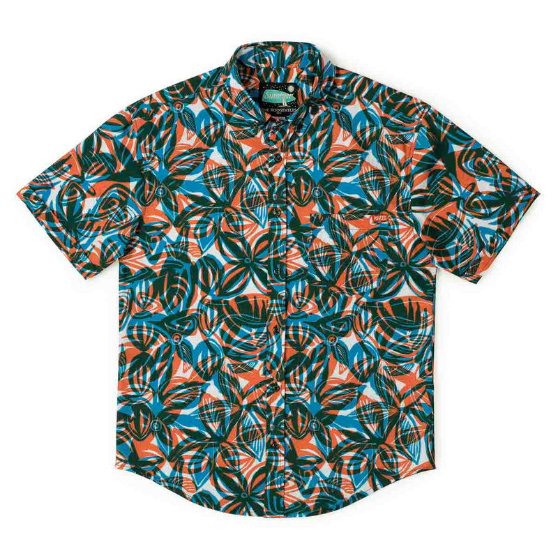RSVLTS Tapa the World KUNUFLEX Short Sleeve Shirt in Blue — detail 4