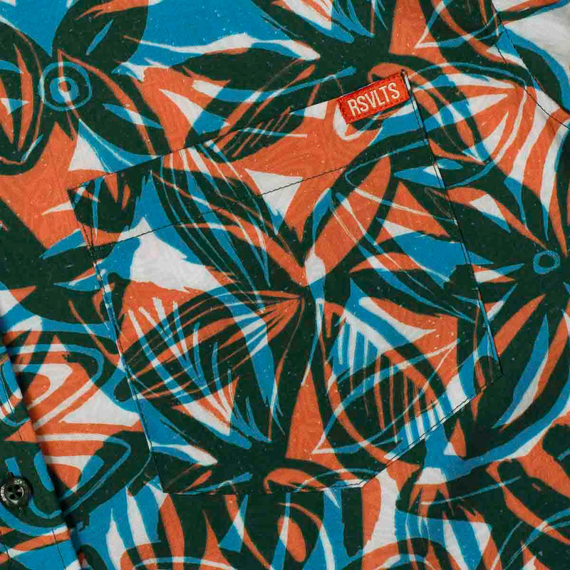 RSVLTS Tapa the World KUNUFLEX Short Sleeve Shirt in Blue — detail 5