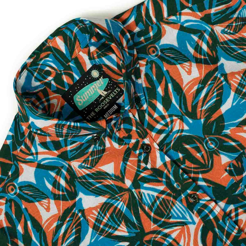 RSVLTS Tapa the World KUNUFLEX Short Sleeve Shirt in Blue — detail 6