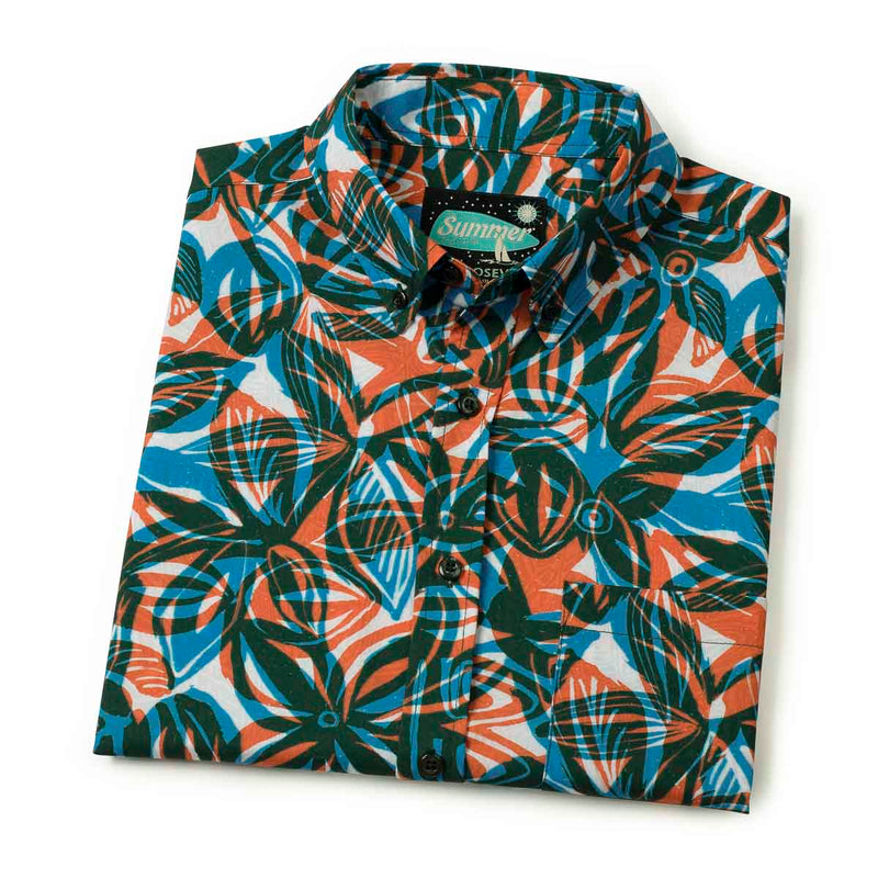 RSVLTS Tapa the World KUNUFLEX Short Sleeve Shirt in Blue — detail 8