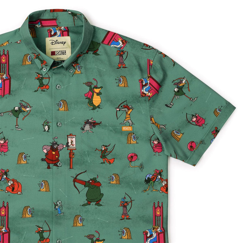 RSVLTS Archrivals KUNUFLEX Short Sleeve Shirt in Green — front view