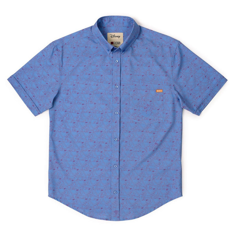 RSVLTS Seize Them! KUNUFLEX Short Sleeve Shirt in Blue — detail 3