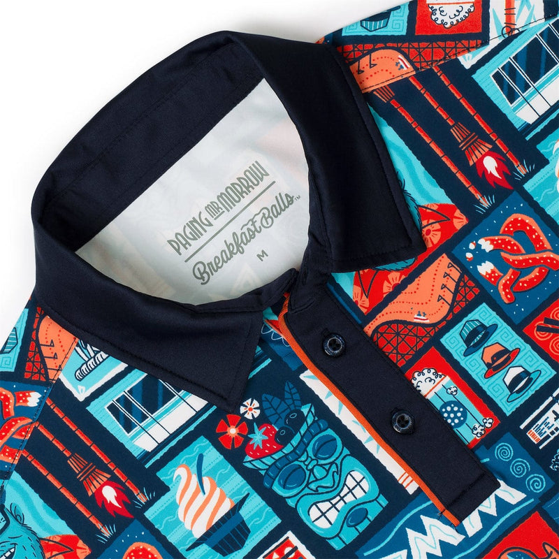 RSVLTS Hey, Friends All-Day Polo in Blue — detail 2
