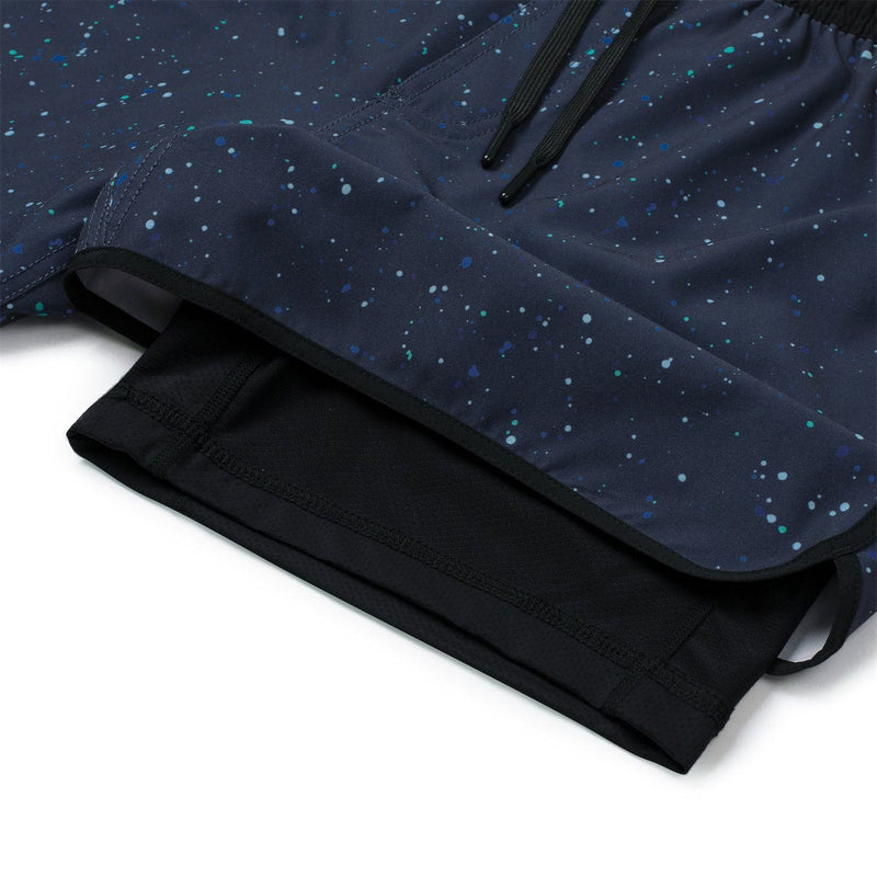 RSVLTS Splat Damon (Navy) V2 Lined Training Shorts in Blue — detail 2