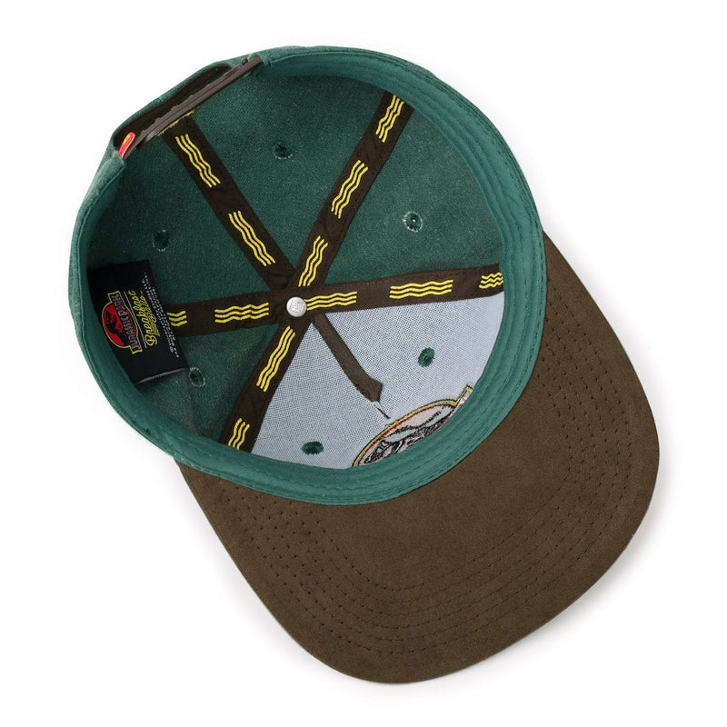 RSVLTS Logo 5-Panel Snapback Hat in Brown — detail 2