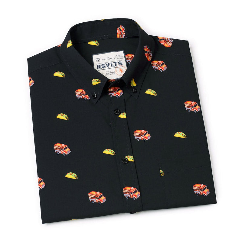 RSVLTS Guac 'n' Roll KUNUFLEX Short Sleeve Shirt in Black — detail 6