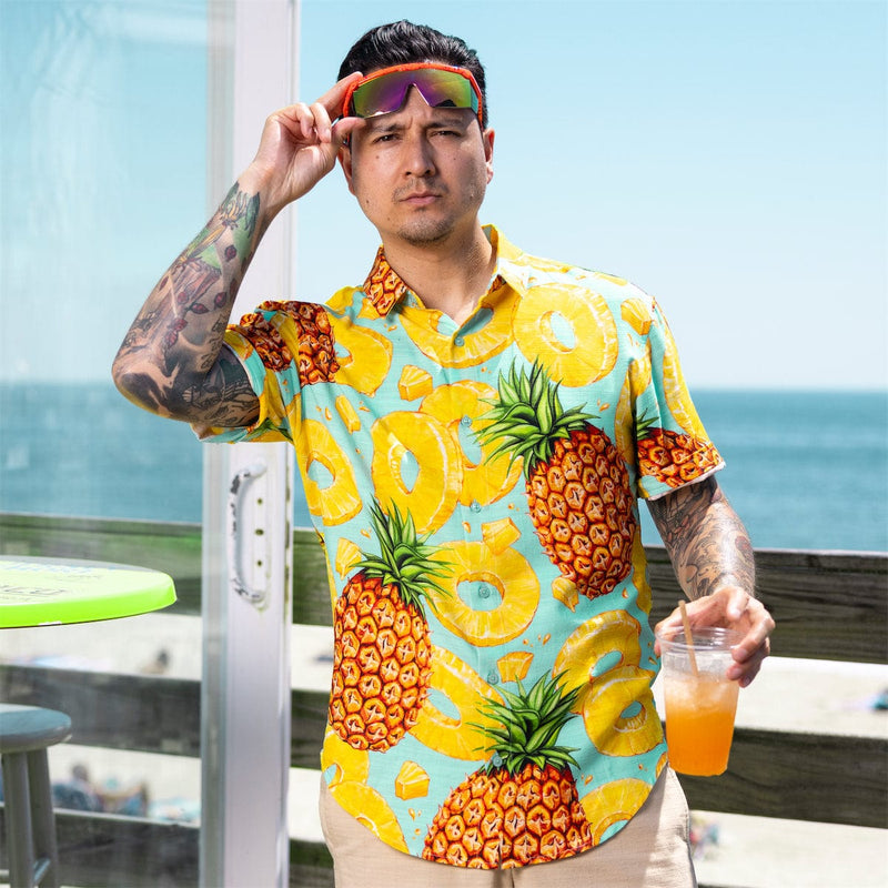 RSVLTS Pineapple Express Bamboo Short Sleeve Shirt in Orange — detail 2
