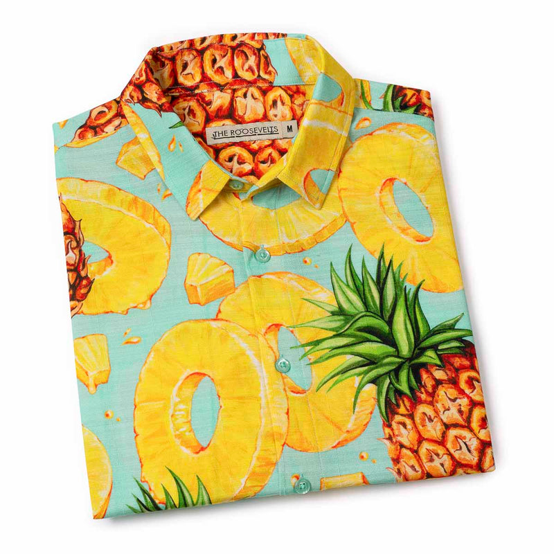 RSVLTS Pineapple Express Bamboo Short Sleeve Shirt in Orange — detail 8