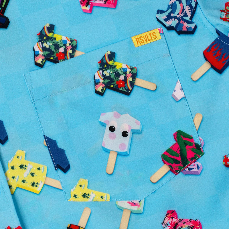 RSVLTS Kunu Pops KUNUFLEX Short Sleeve Shirt in Blue — detail 2
