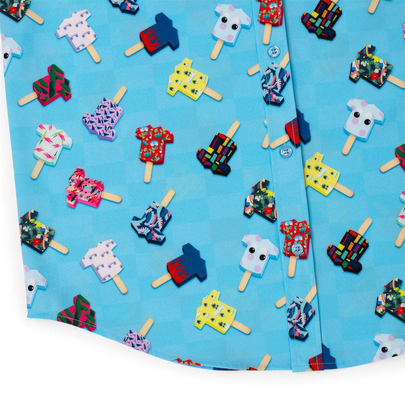 RSVLTS Kunu Pops KUNUFLEX Short Sleeve Shirt in Blue — detail 5