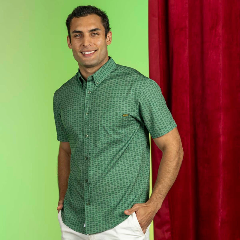 RSVLTS Goin’ Green KUNUFLEX Short Sleeve Shirt in Green — detail 2