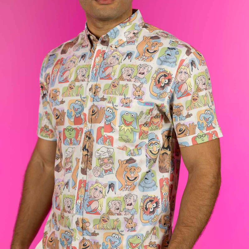RSVLTS Time to Meet the Muppets KUNUFLEX Short Sleeve Shirt in Multicolor — detail 2