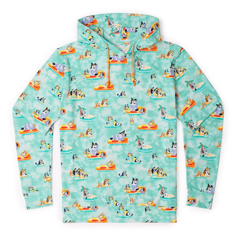 RSVLTS Everybody in the Pool Performance Hoodie in Green — front view