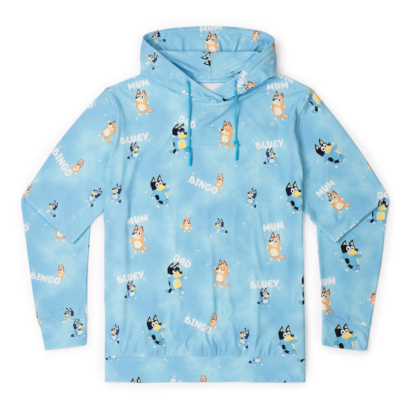 RSVLTS Meet the Heelers Performance Hoodie in Blue — front view