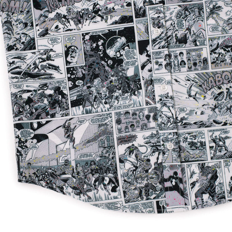 RSVLTS An Unlikely Alliance KUNUFLEX Short Sleeve Shirt in Black — detail 5