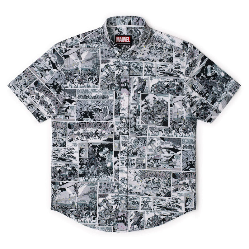 RSVLTS An Unlikely Alliance KUNUFLEX Short Sleeve Shirt in Black — detail 7