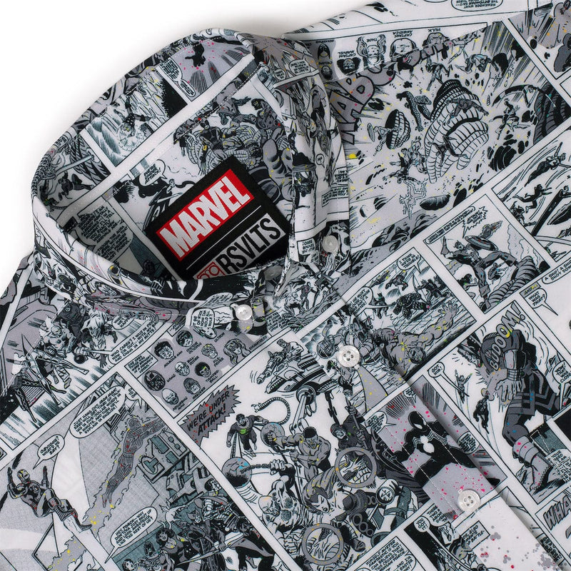 RSVLTS An Unlikely Alliance KUNUFLEX Short Sleeve Shirt in Black — detail 8