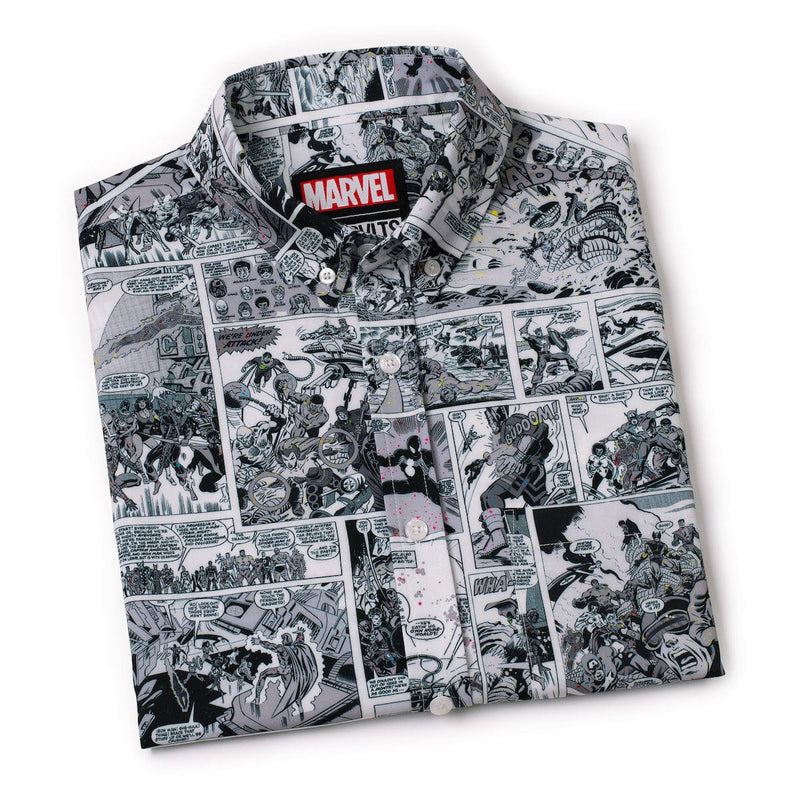 RSVLTS An Unlikely Alliance KUNUFLEX Short Sleeve Shirt in Black — detail 9