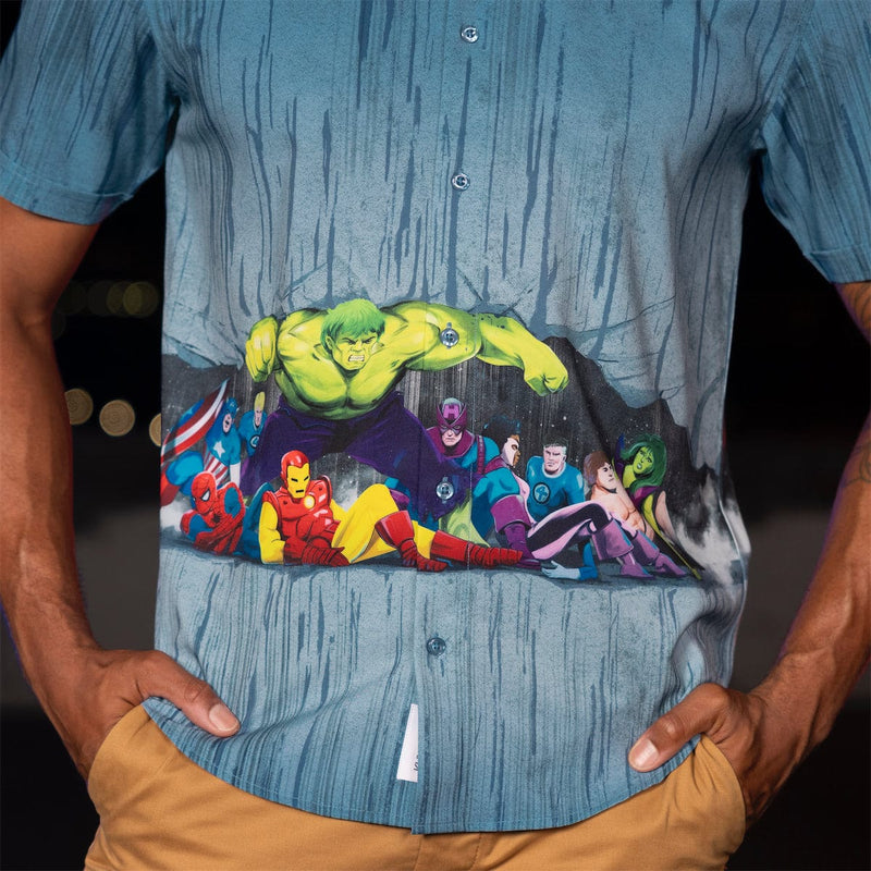 RSVLTS HULK SAVE!!! KUNUFLEX Short Sleeve Shirt in Blue — detail 3