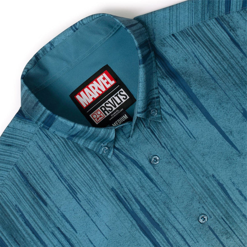 RSVLTS HULK SAVE!!! KUNUFLEX Short Sleeve Shirt in Blue — detail 4
