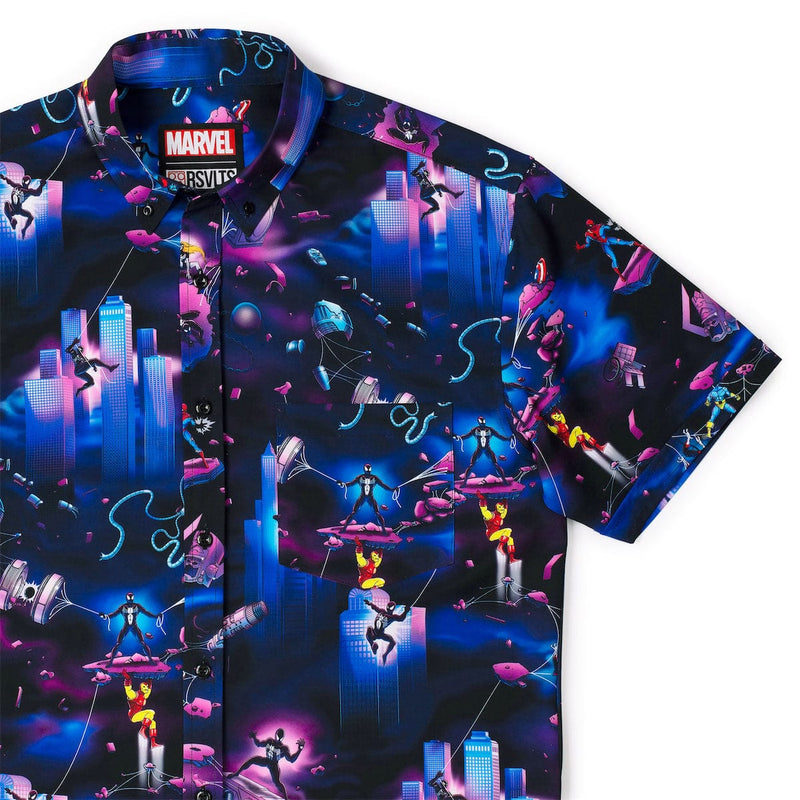RSVLTS The Symbiote KUNUFLEX Short Sleeve Shirt in Blue — front view
