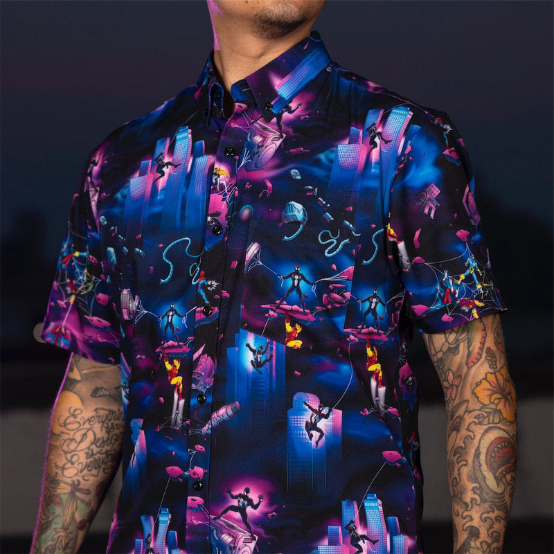 RSVLTS The Symbiote KUNUFLEX Short Sleeve Shirt in Blue — detail 3