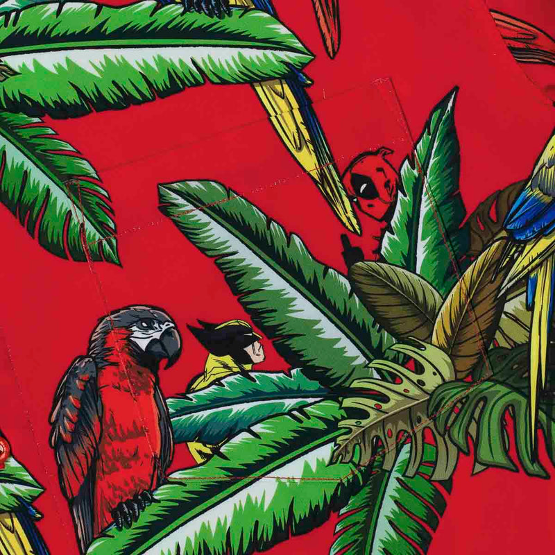 RSVLTS Bubs of a Feather KUNUFLEX Short Sleeve Shirt in Red — detail 5