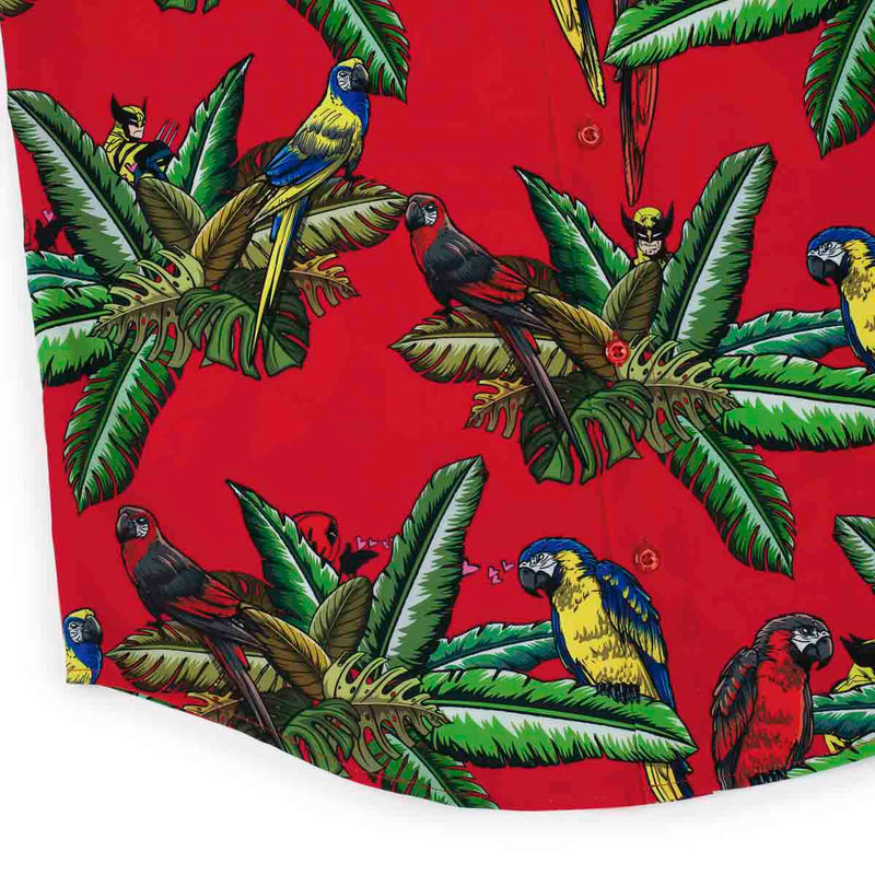 RSVLTS Bubs of a Feather KUNUFLEX Short Sleeve Shirt in Red — detail 7