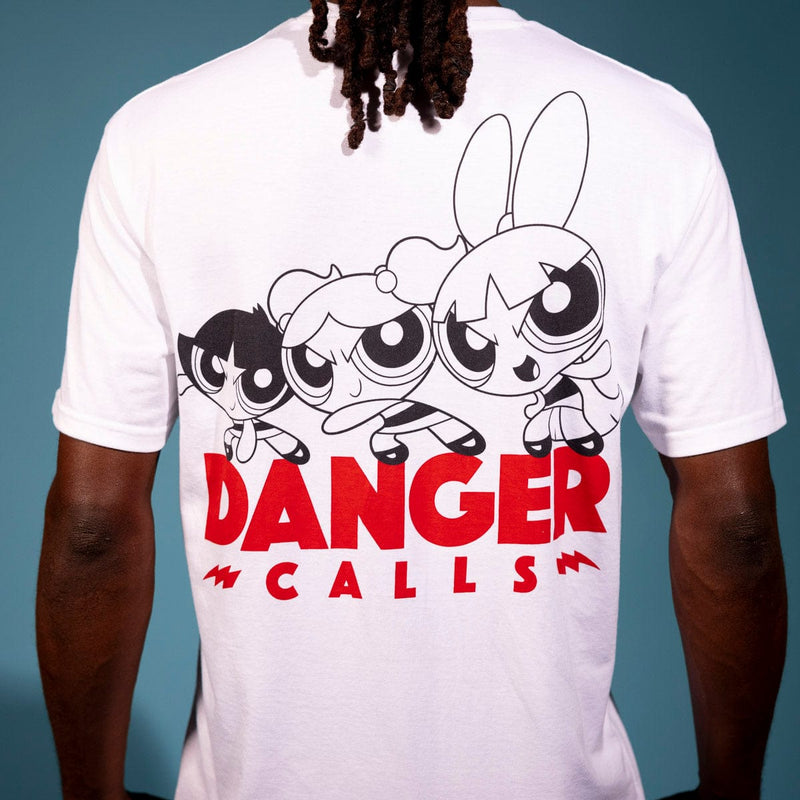 RSVLTS Danger Calls Crewneck Tee in White — detail 3