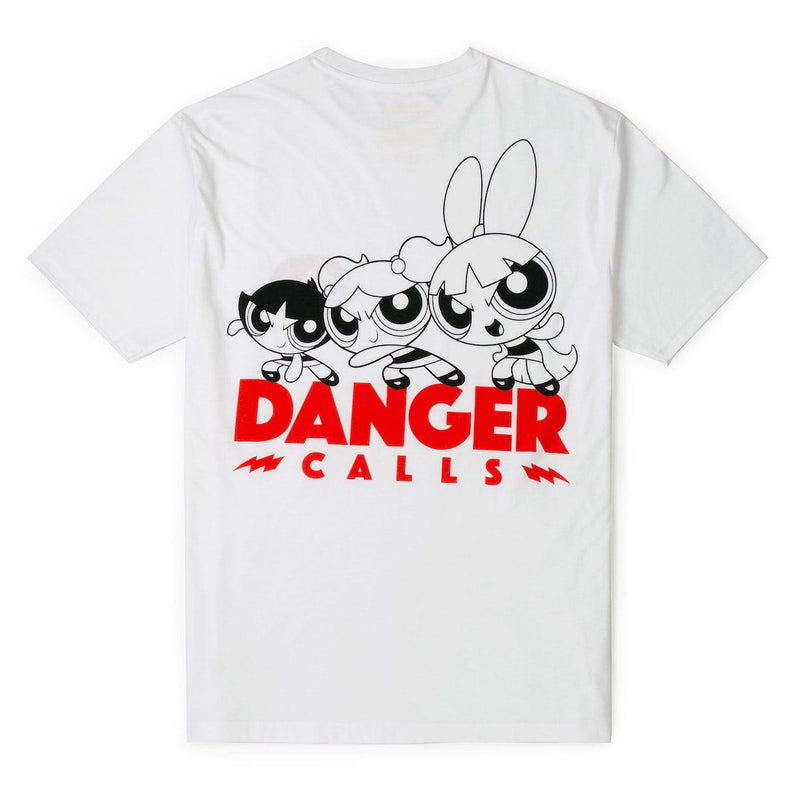 RSVLTS Danger Calls Crewneck Tee in White — detail 4