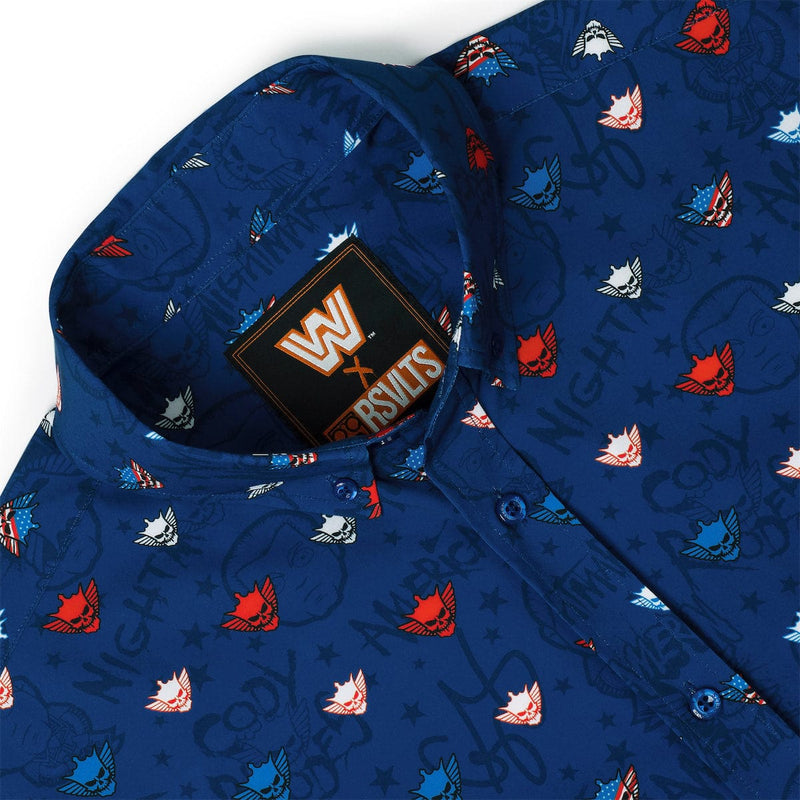 RSVLTS Rhode Rage KUNUFLEX Short Sleeve Shirt in Blue — detail 3