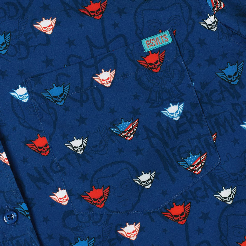 RSVLTS Rhode Rage KUNUFLEX Short Sleeve Shirt in Blue — detail 4