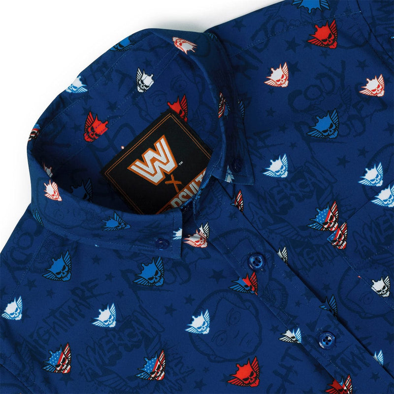 RSVLTS Rhode Rage Youth KUNUFLEX Short Sleeve Shirt in Blue — detail 3