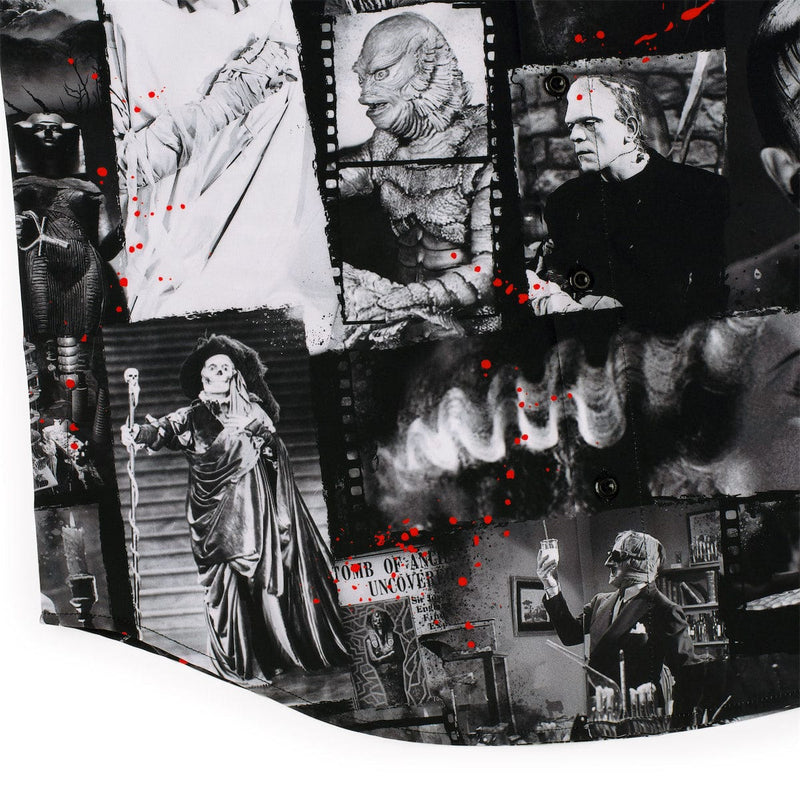 RSVLTS Stars of the Silver Scream KUNUFLEX Short Sleeve Shirt in Black — detail 4