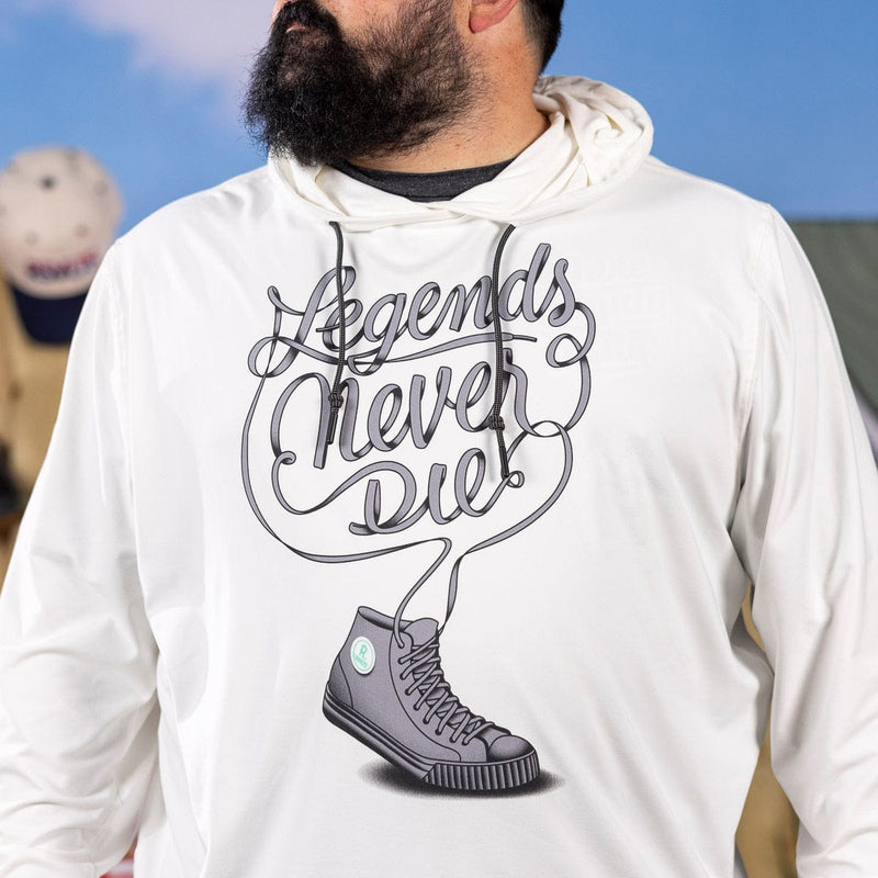 RSVLTS Legends Never Die Performance Hoodie in White — detail 4